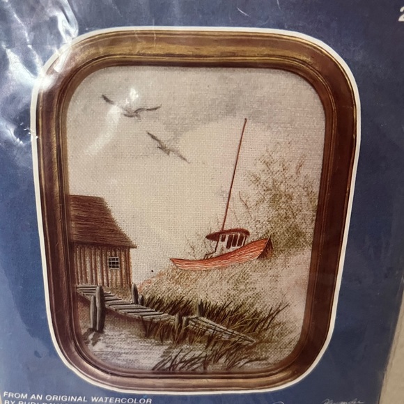 🐠 Heritage Series Vintage. Beach Boat Needlecraft. Frame not Included. - Picture 2 of 3